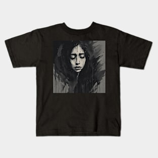 Black and White Grief Kids T-Shirt